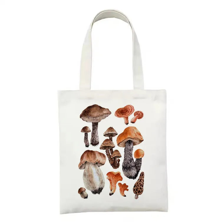 women's simple style artistic animal mushroom butterfly shopping bags