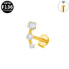 1 Piece Lip Rings Simple Style Shiny Animal Star Titanium Alloy Plating Inlay Zircon 14K Gold Plated White Gold Plated Lip Rings Ear Cartilage Rings & Studs