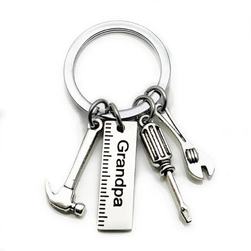father's day gift letter grandpa papa dad caliper tool stainless steel key ring