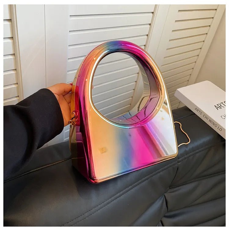 Women's Medium Arylic Solid Color Elegant Square Lock clasp Crossbody Bag