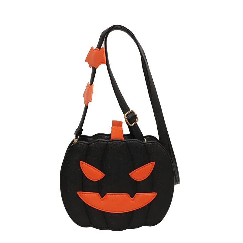 Halloween Funny Pumpkin Bag  New Fashion Color Contrast Personalized Creative Trendy One-Shoulder Women's Bag Cartoon Crossbody Bag