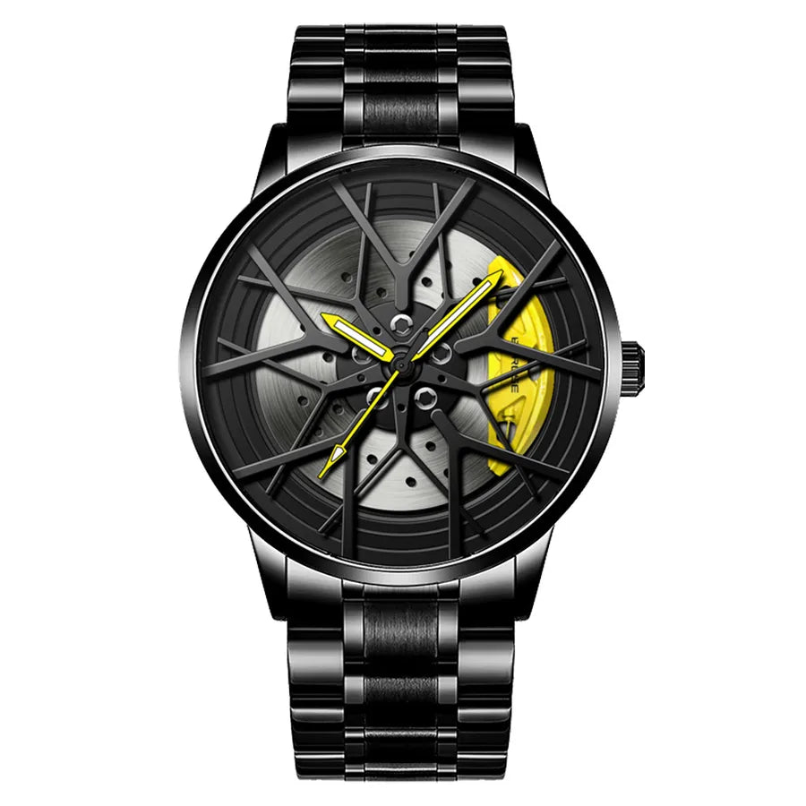 retro geometric single folding buckle quartz men's watches