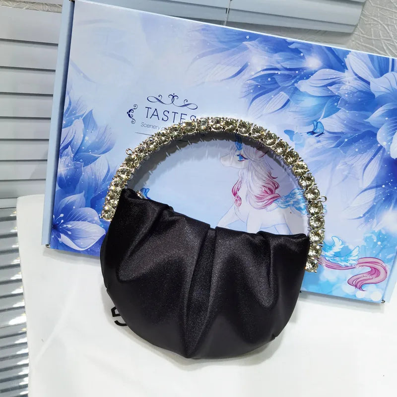 nylon solid color dumpling shape evening bags