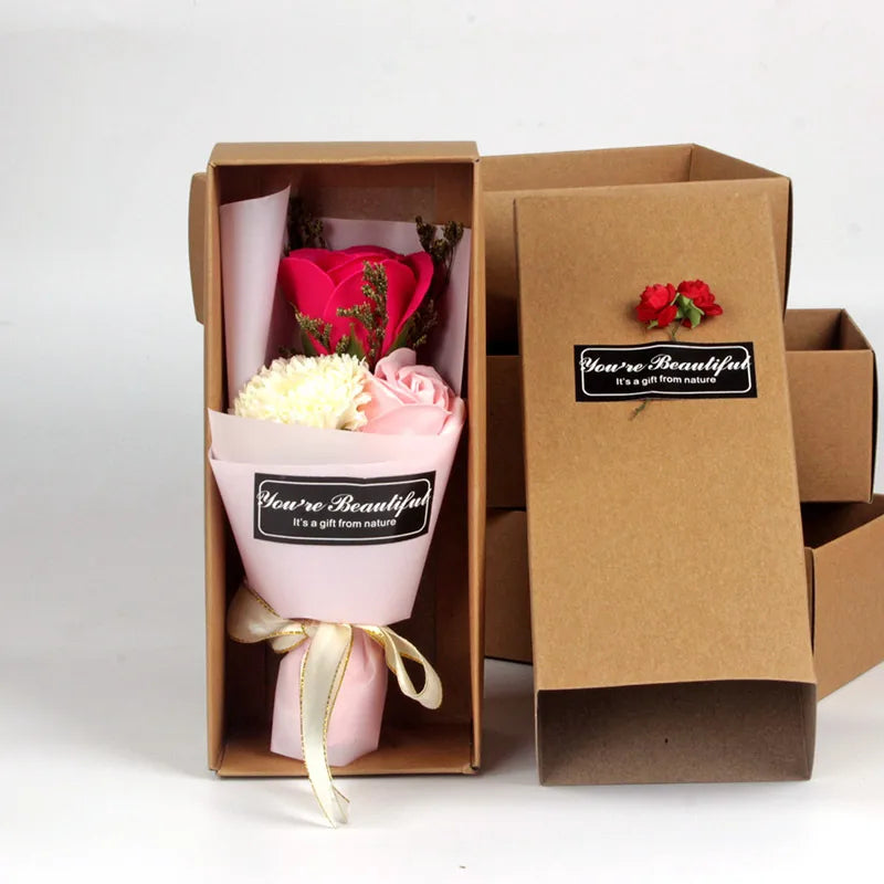 3 roses carnation soap bouquet 520 mother's day gift