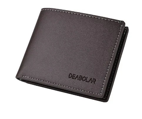 men's solid color pu leather open wallets
