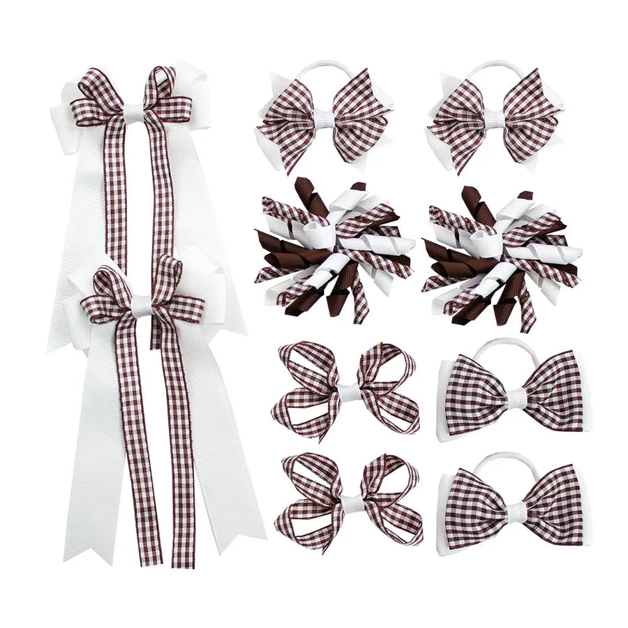 New Plaid Suit British Student Hair Accessories Plaid Bow Australian Student Curly Hair Clip Hair Tie