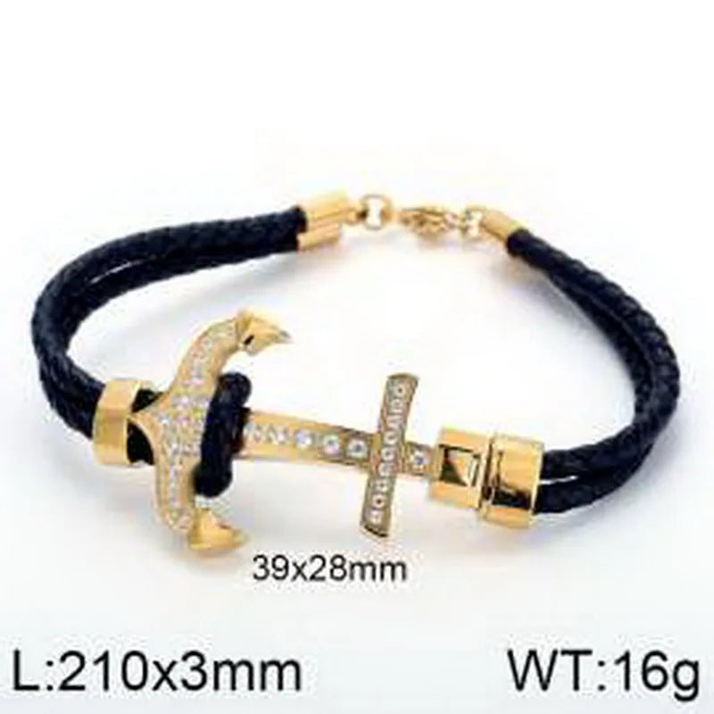 Vintage Style Punk Geometric Titanium Steel Plating 18K Gold Plated Men's Bangle