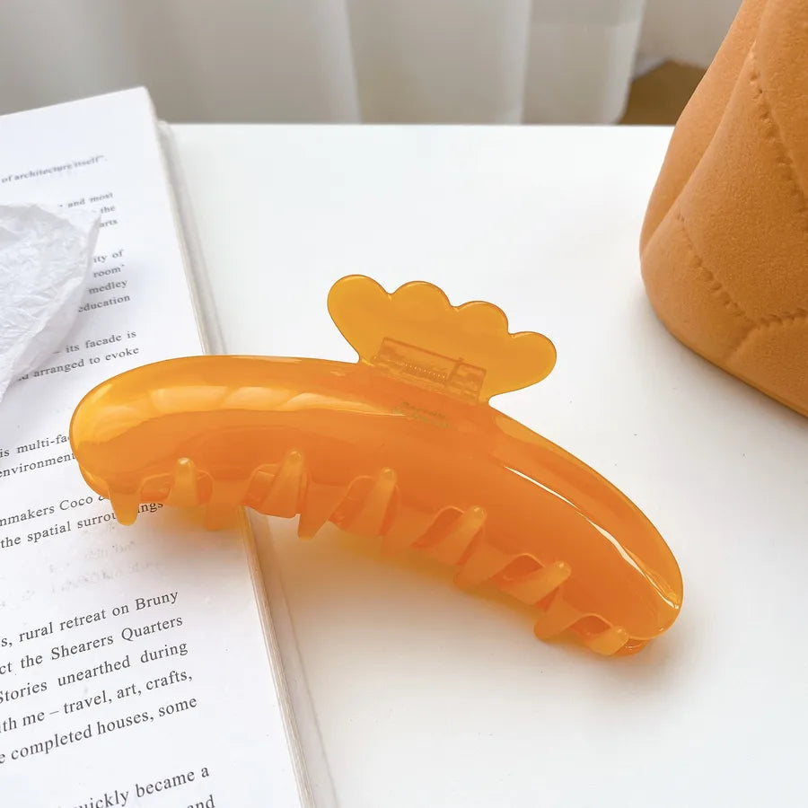 Dove Fashion New Style Bright Surface Solid Color Large Size Acetate Hair Clip Elegantly Designed Golden Label Shark Tail Clip