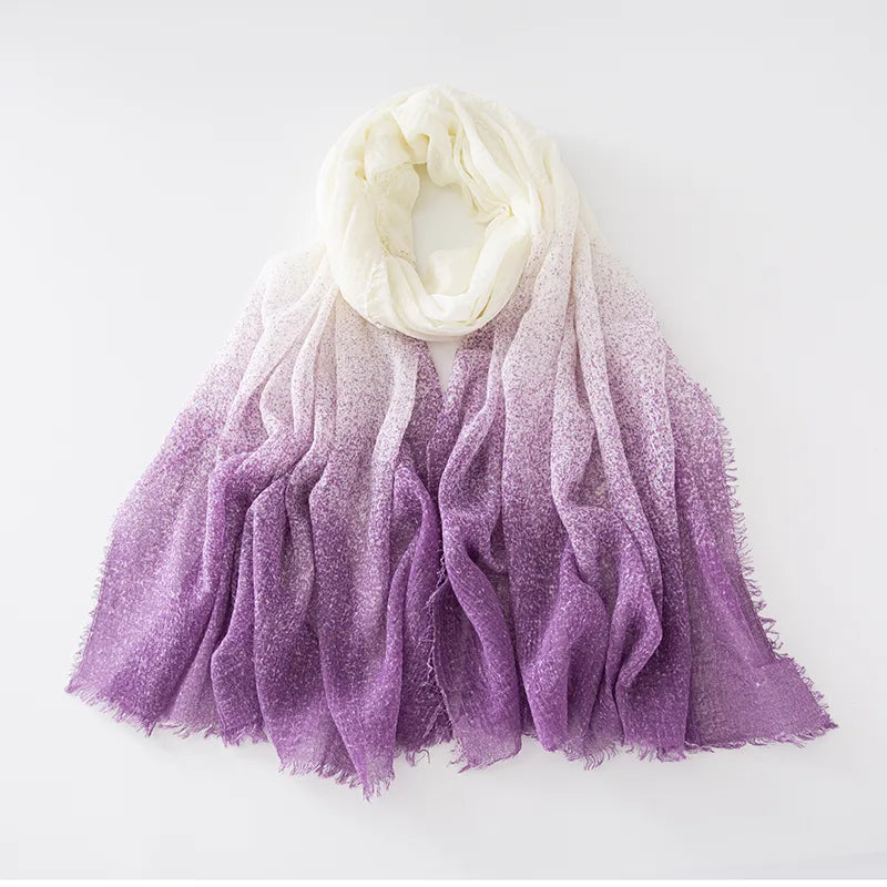 Unisex Casual Elegant Gradient Color Rayon Cotton Polyester Scarf
