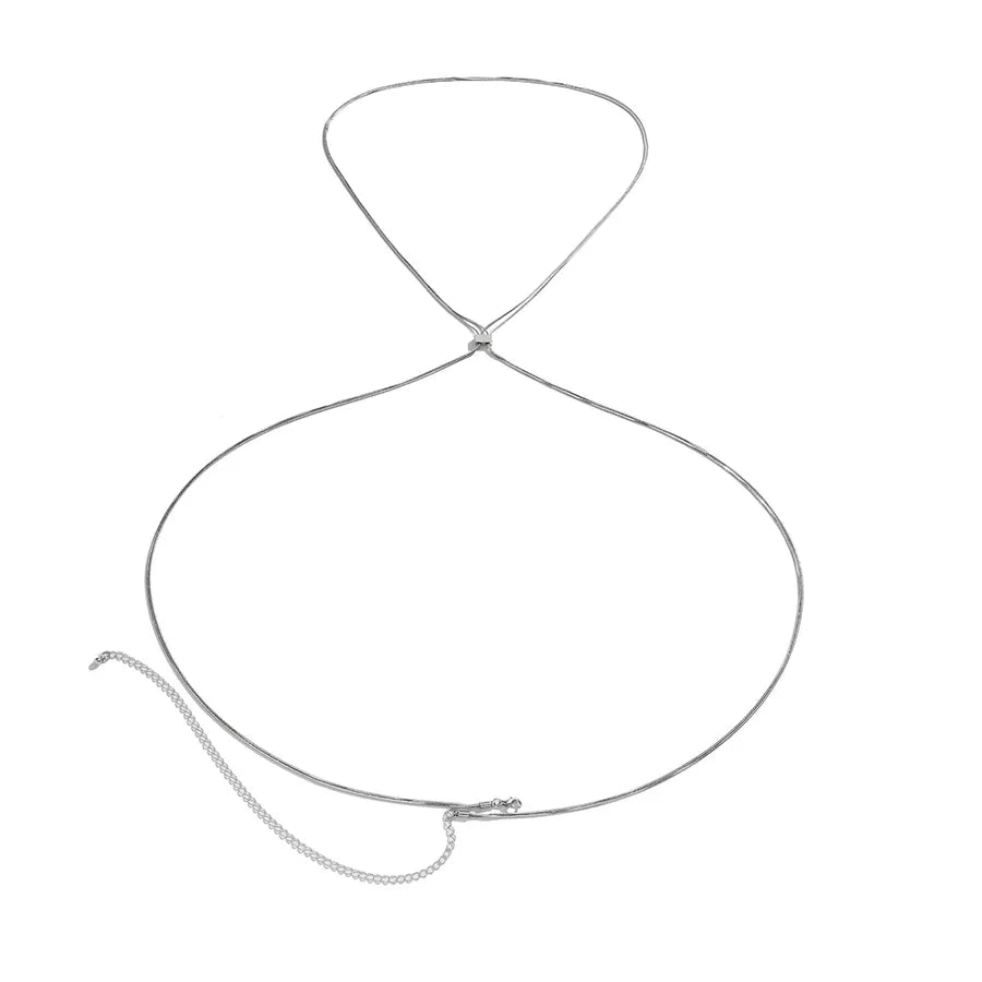fashion geometric artificial crystal metal body chain