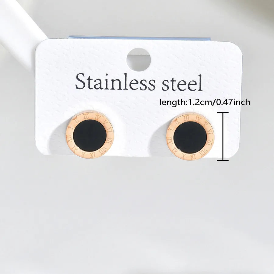 1 Pair Casual Elegant Modern Style Round Square Flower 316 Stainless Steel  Ear Studs
