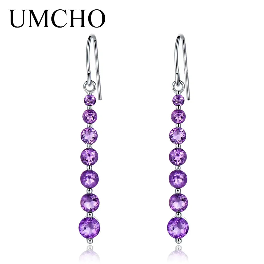 1 Pair 925 Sterling Silver Round Rhodium Plated Drop Earrings