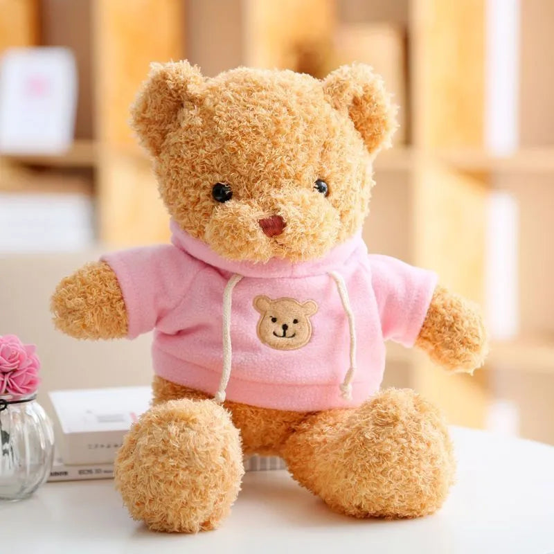 Wholesale sweater bear doll large pillow cute dressing teddy bear doll birthday gift girl plush toy
