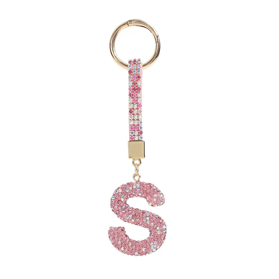 Hot Letter Keychain Full Diamond Car Key Pendant Diamond Bag Keychain