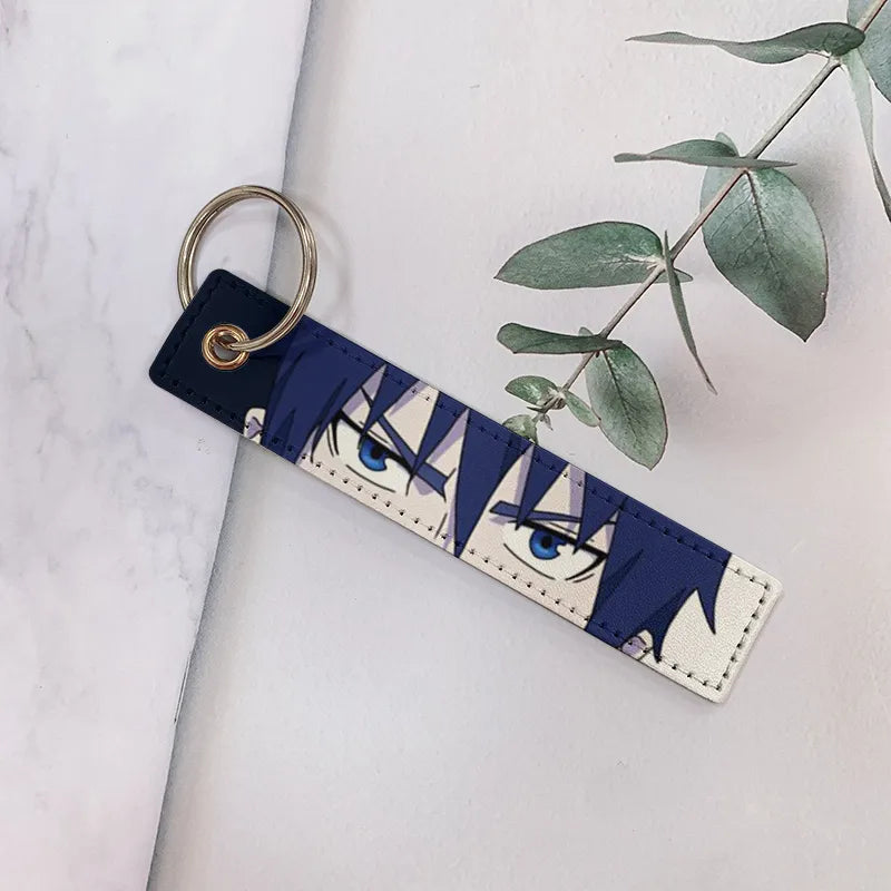 cartoon style cartoon pu leather printing bag pendant keychain