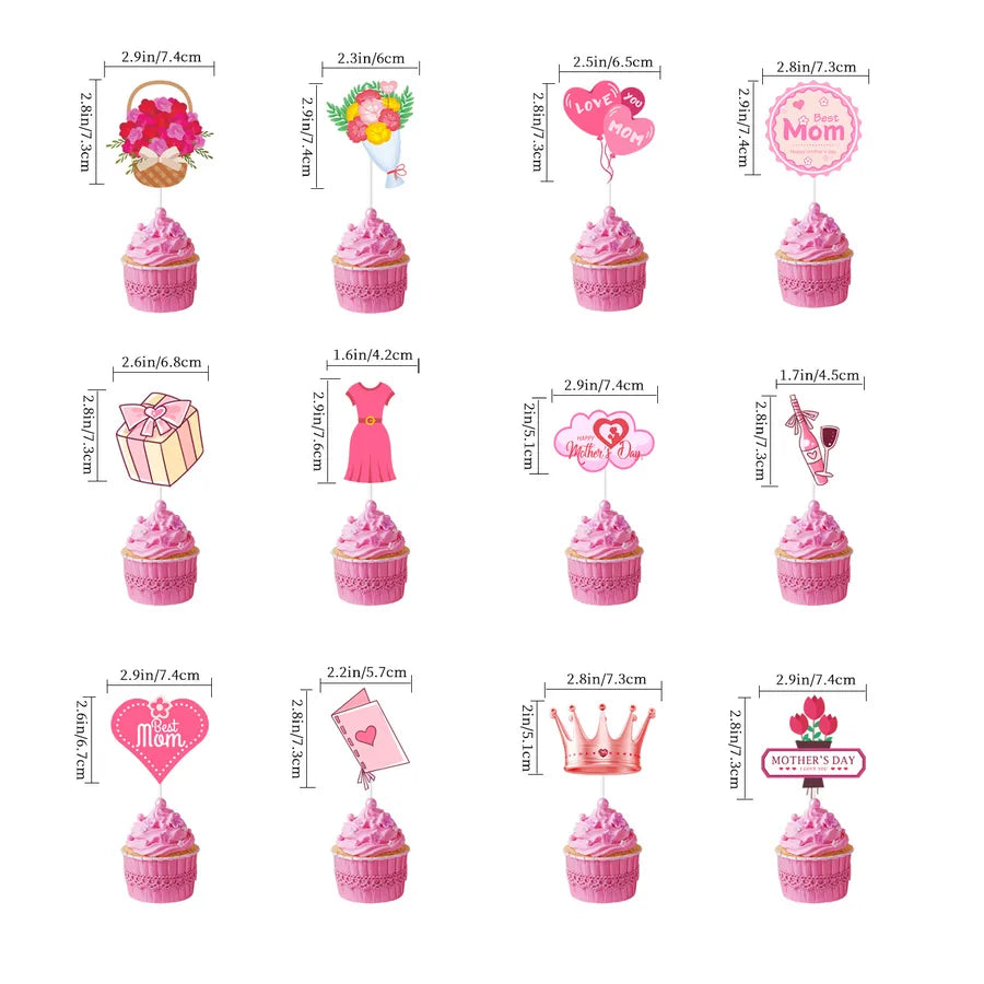 Mother'S Day Romantic Letter Heart Shape Flower Paper Party Festival Decorative Props Party Supplies Decorations 1 Piece