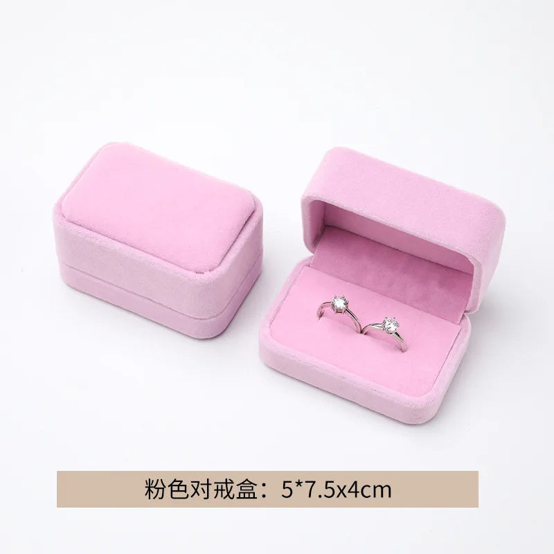 Jewelry box jewelry packaging box flannel ring ring box gift storage box custom logo wholesale  direct sales