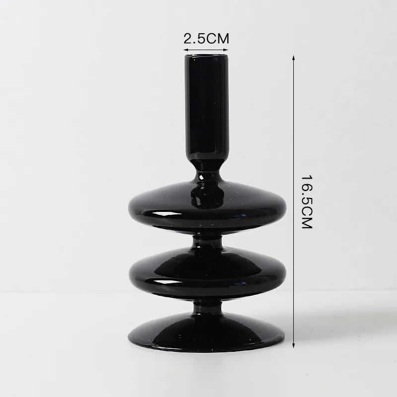 creative simple glass candlestick vase crafts living room and b & b table decoration dried flower arrangement