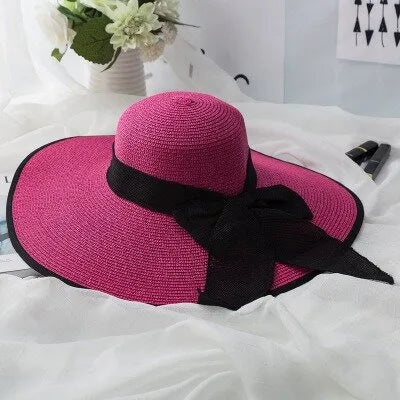 Women's Vacation Modern Style Bow Knot Big Eaves Straw Hat