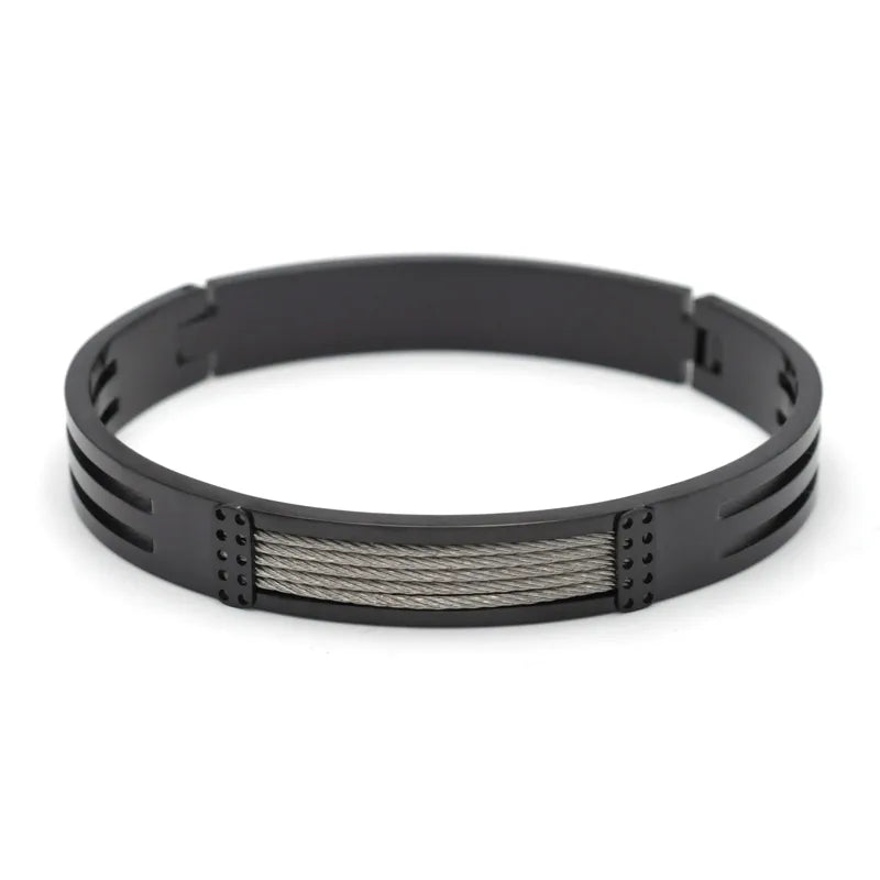 Roman Style British Style Geometric Titanium Steel Men's Bangle Men Cuff & Bangle