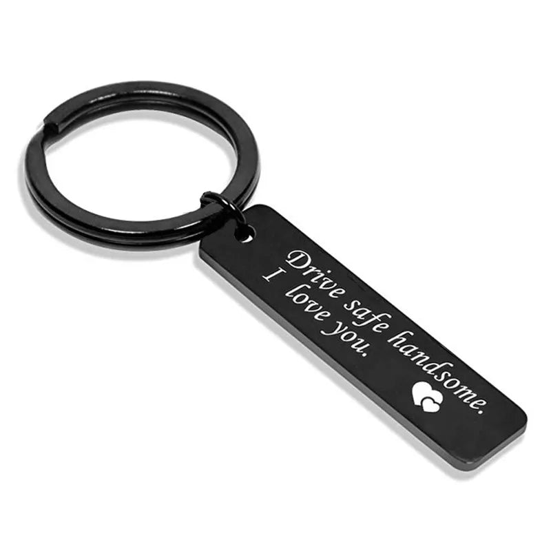 Simple Style Letter Rectangle Stainless Steel Polishing Unisex Bag Pendant Memorial Keychains