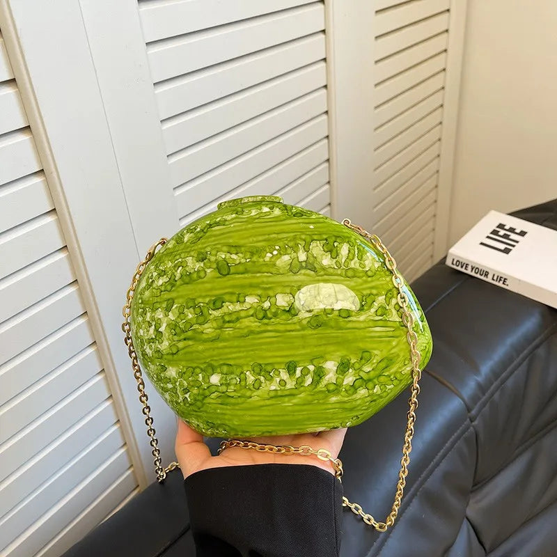 Pink Red Green Arylic Marble Oval Evening Bags