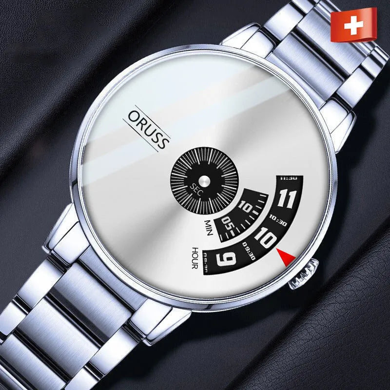casual solid color single folding buckle quartz men's watches