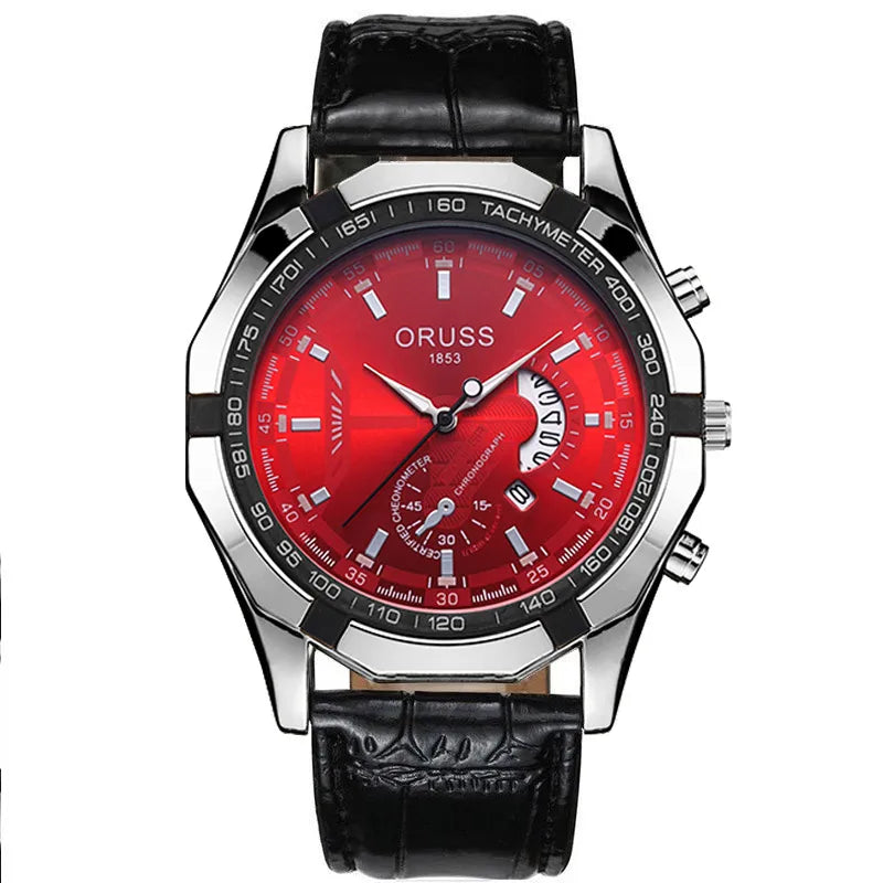 business geometric single folding buckle quartz men's watches