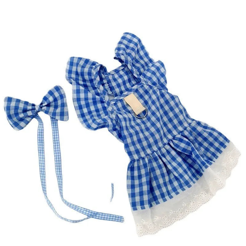 cute cotton flower bow knot pet clothing