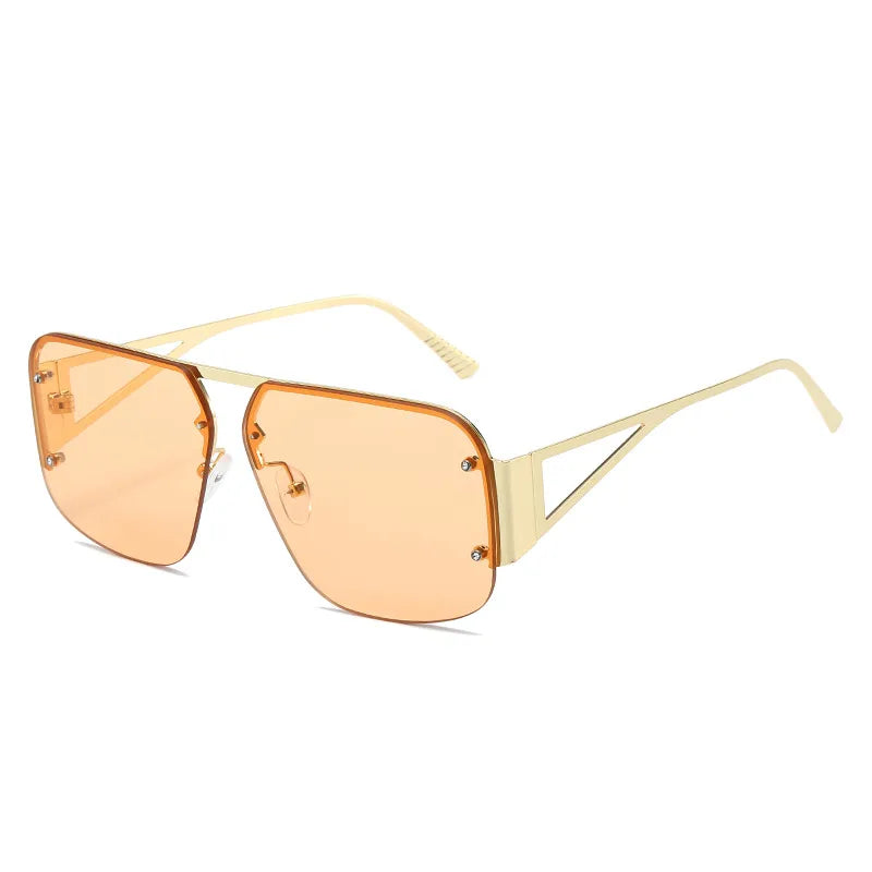 classic style geometric pc square full frame men's sunglasses