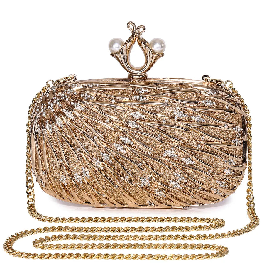Pu Leather Alloy Solid Color Square Evening Bags