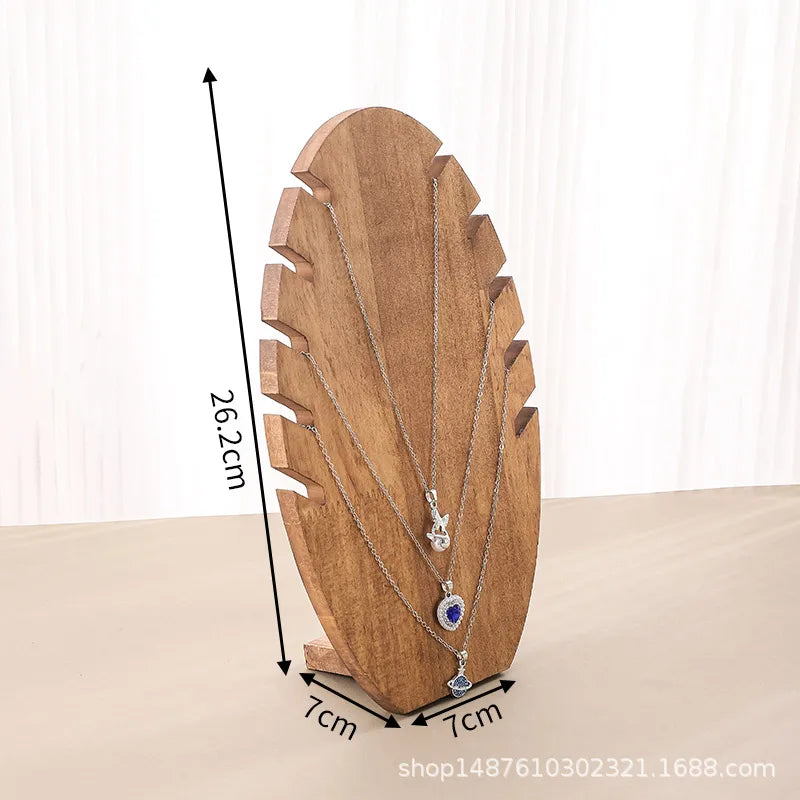 Simple Style Oval solid wood Patchwork Jewelry Display 1 Piece