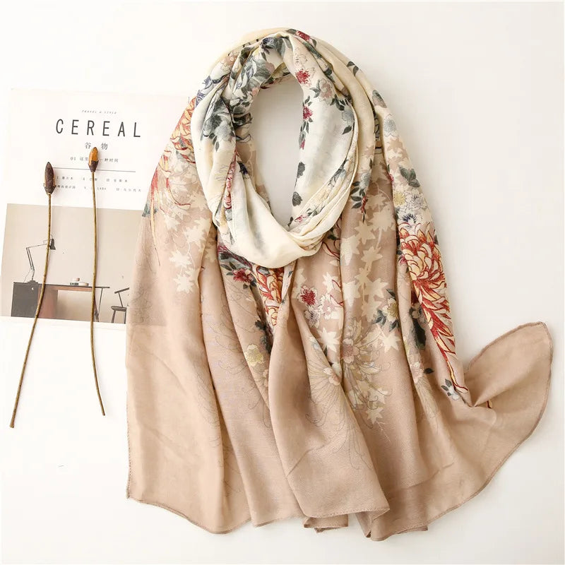 retro korean style fashion printing scarf