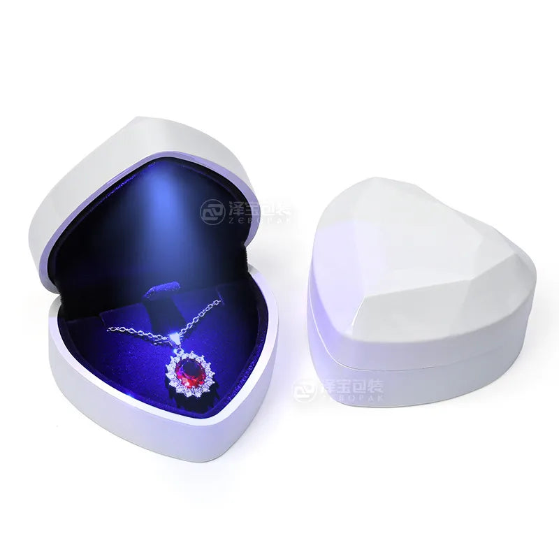 Spot love Led ring box new high-grade red pendant box jewelry storage box wholesale jewelry box small