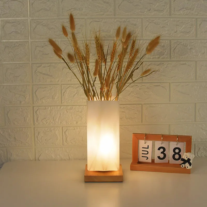 Nordic Decorative Glass Vase Table Lamp Bedroom Creative Simple Warm Night Light Atmosphere Bedside Lamp Japanese Wabi-Sabi