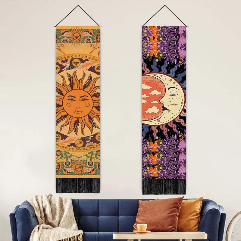 elegant moon landscape polyester tapestry artificial decorations