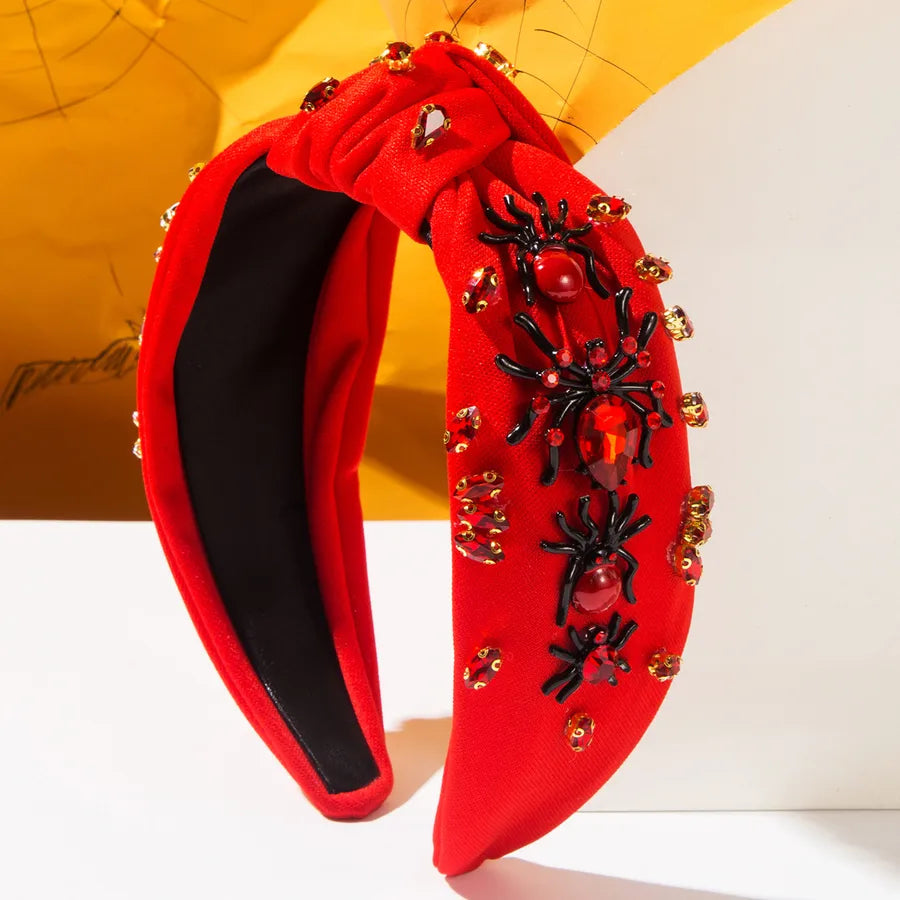 New Halloween Spider Wide Edge Hairband Women's Exaggerated Accessory Diamond Embedded Fashionable Festival Headband