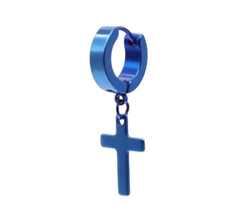 1 piece classic style cross polishing stainless steel earrings