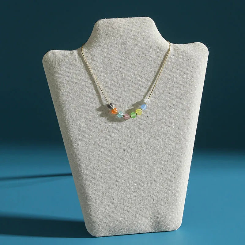 Velvet Jewelry Necklace Model Stand Display Board Prop Portrait Exhibitor Luxury Feel Patchwork Silk Velvet Fiber Board