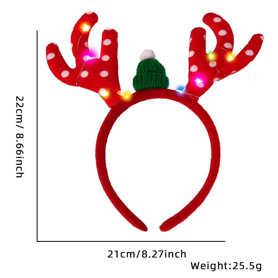 Christmas Cartoon Style Cute Bow Knot Antlers Plastic Party Festival headband