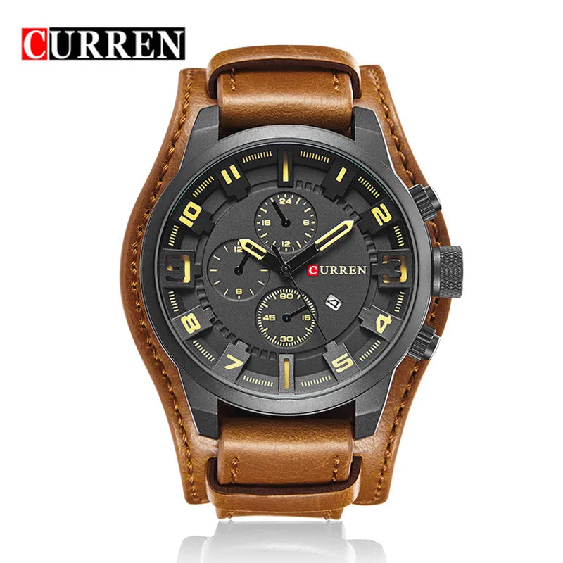 Simple Style Color Block Buckle Quartz Men's Watches