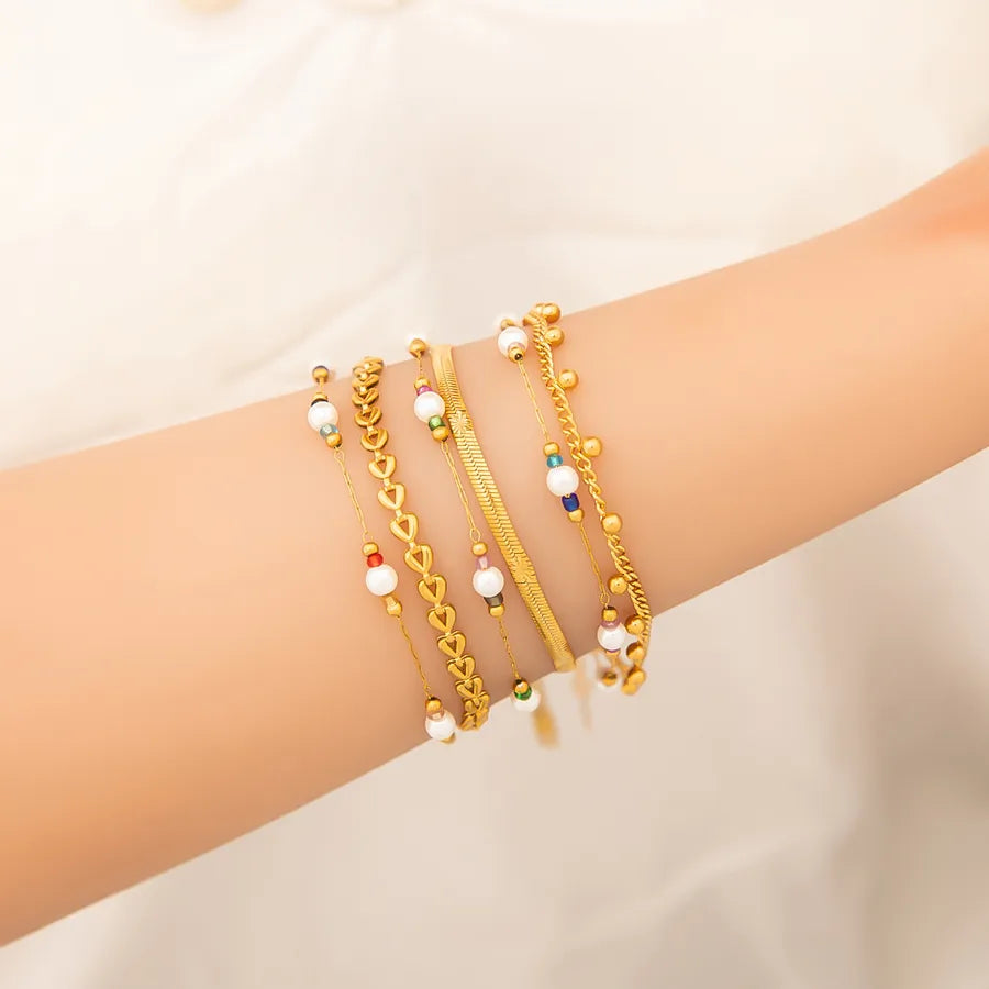 Glam Luxurious Infinity 304 Stainless Steel 18K Gold Plated snake chain Bracelets In Bulk