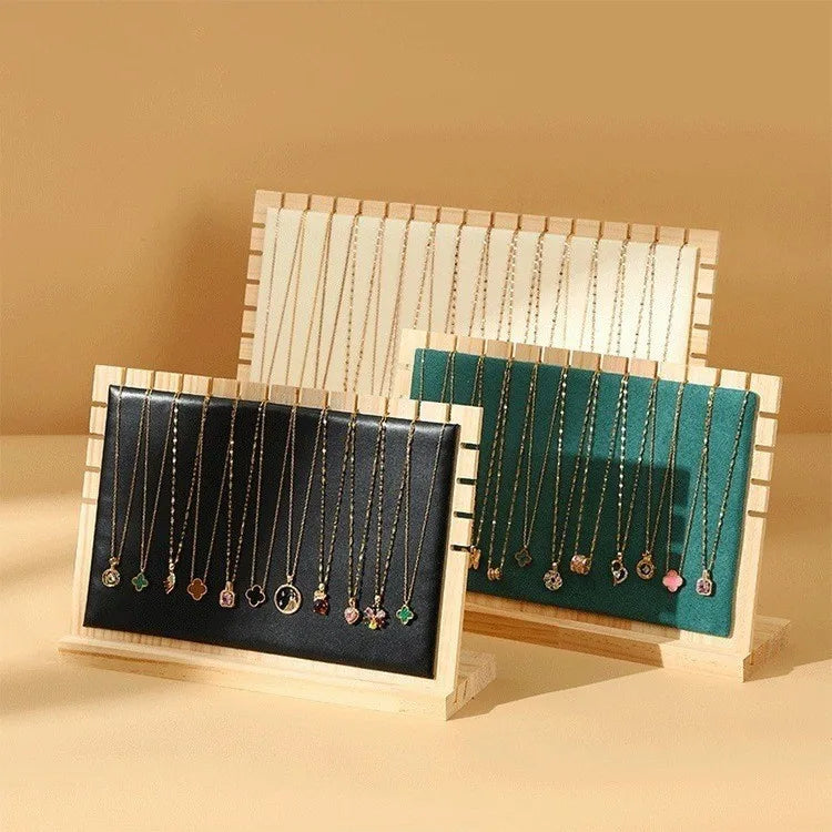 1 Piece solid wood Flannel Simple Style L Shape Jewelry Display
