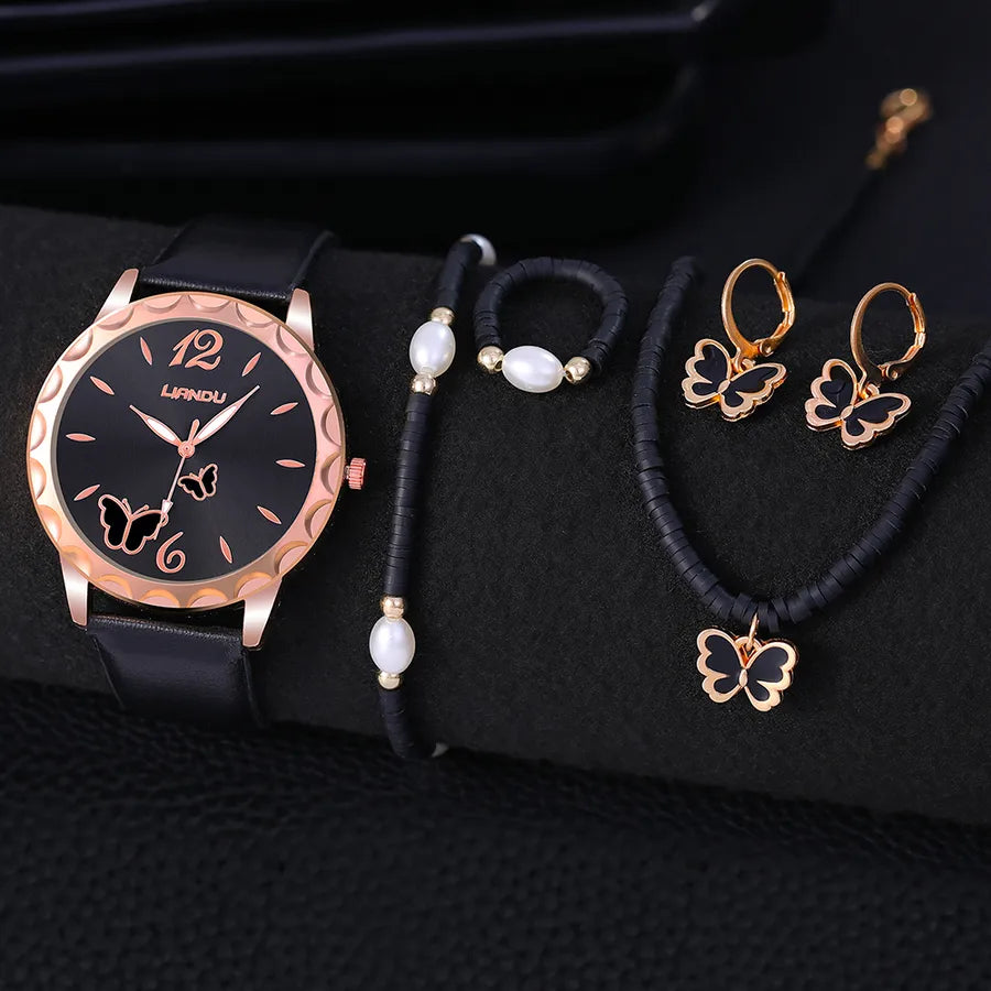 casual butterfly buckle quartz women's watches