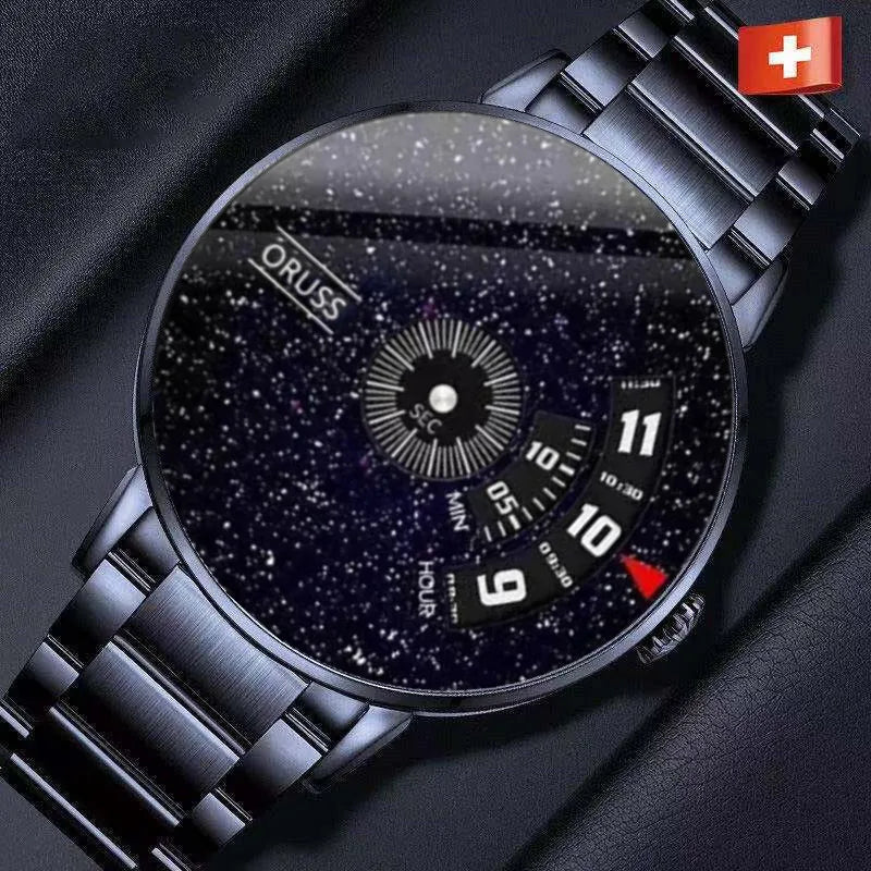 casual solid color single folding buckle quartz men's watches