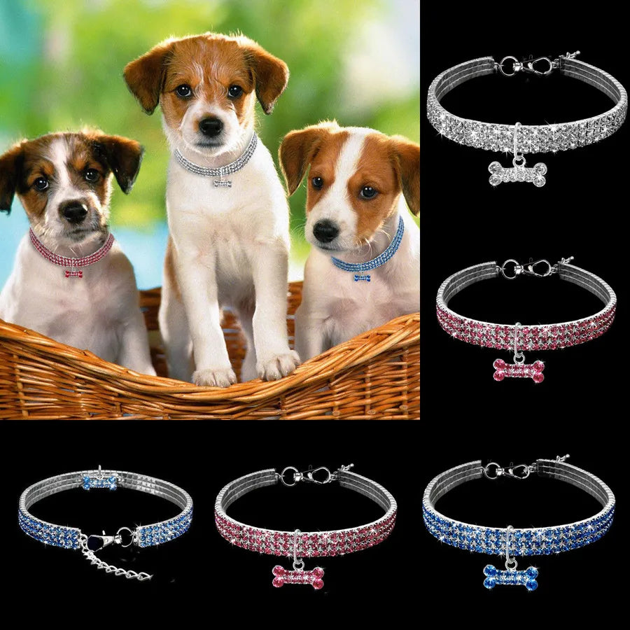 new rhinestone inlaid neckband necklace exquisite crystal collar pet supplies crystal ornament in stock wholesale