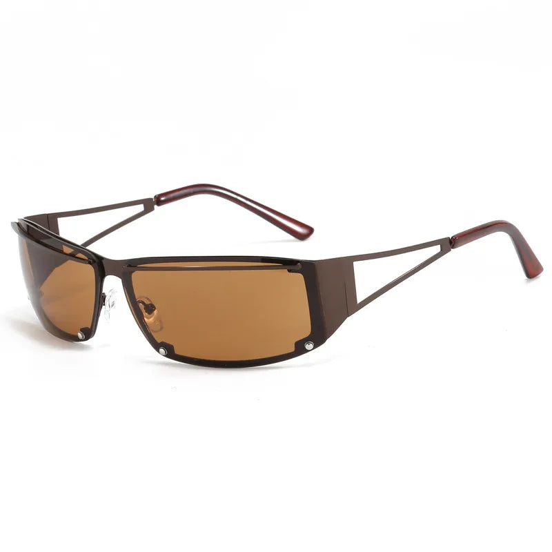 streetwear solid color pc square frameless women's sunglasses