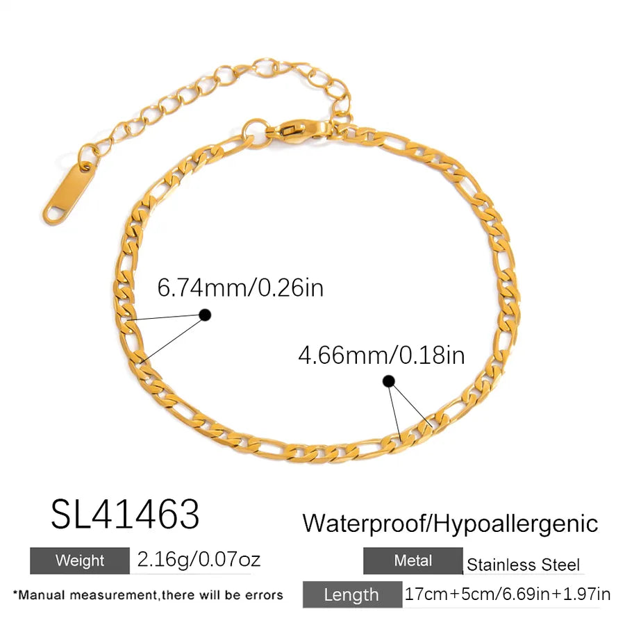 Elegant Luxurious Infinity 304 Stainless Steel figaro chain Bracelets In Bulk