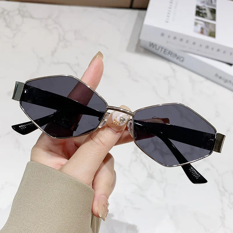 Basic Simple Style Solid Color Ac Polygon Full Frame Women's Sunglasses