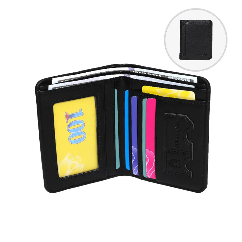 Men's Solid Color Pu Leather Folding Small Wallets
